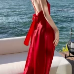 Summer Elegant Backless Women Sexy Midi Dress Sleeveless