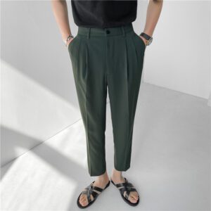 Summer Fashion Men s Pants Elastic Waist Ankle Length Casual Suit Pant Korean Style Regular Fit 1.jpg 640x640 1