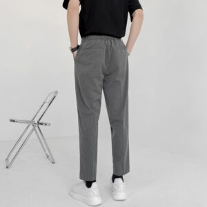 Summer Fashion Men s Pants Elastic Waist Ankle Length Casual Suit Pant Korean Style Regular Fit 3