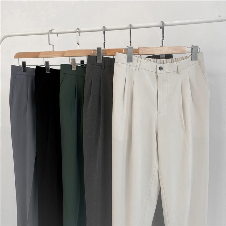 Summer Fashion Men s Pants Elastic Waist Ankle Length Casual Suit Pant Korean Style Regular Fit 5