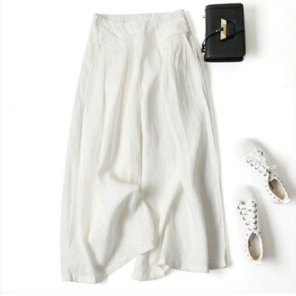 Summer Pants for Women Cotton Linen Large Size Wide Leg Pants Femme Arts Style Elastic Waist.jpg 640x640 3