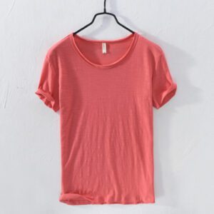 Summer Pure Cotton T shirt For Men O Neck Solid Color Casual Thin T Shirt Basic