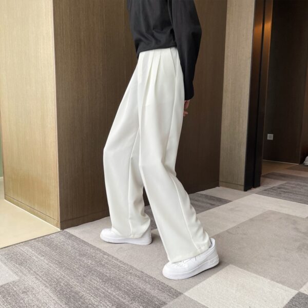 Summer Wide leg Pants Men s Fashion Black White Casual Pants Men Streetwear Korean Loose Thin