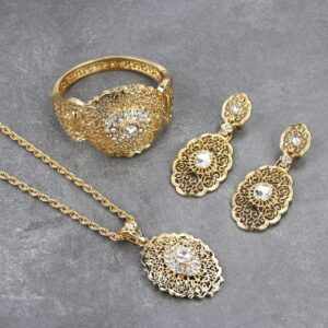 Sunspicems Chic Morocco Wedding Jewelry Set Gold Color Drop Earring Cuff Bracelet Bangle Pendant Necklace Arab 2.jpg 640x640 2