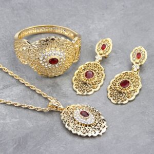 Sunspicems Chic Morocco Wedding Jewelry Set Gold Color Drop Earring Cuff Bracelet Bangle Pendant Necklace Arab.jpg 640x640