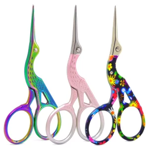 Super Beautiful Print Professional Sewing Scissors Office Supplies Paper Scissors Vintage Pink Mini Stork Scissors Cloth