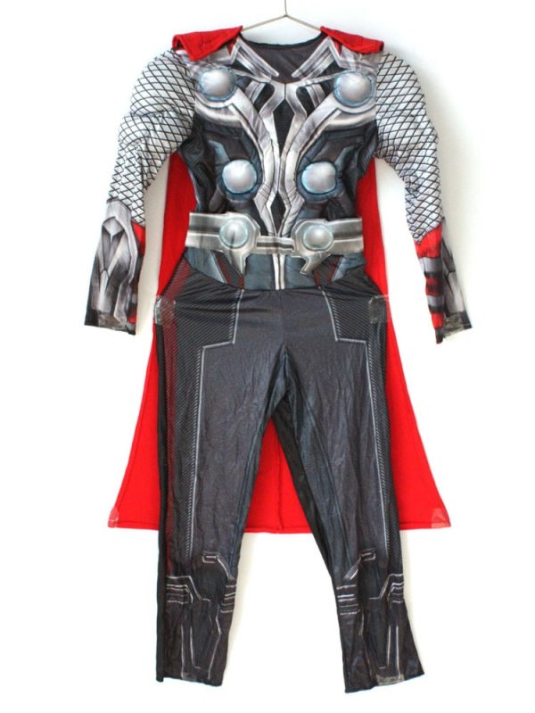 SuperHero Kids Thor Muscle Cosplay Costumes Clothes Led Harmmer Children Axe Halloween Christmas Gift