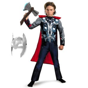 SuperHero Kids Thor Muscle Cosplay Costumes Clothes Led Harmmer Children Axe Halloween Christmas Gift jpg x