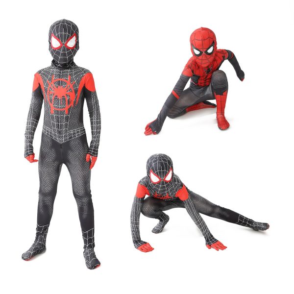 Superhero Spiderman Kids Costume Set Style Iron Miles The Amazing Spiderman Halloween Cosplay Bodysuit for
