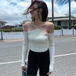 Sweater Mujer 2022 Sexy Off Shoulder Slim Knitted