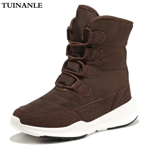 TUINANLE Women Boots Winter White Snow Boot Short Style Water resistance Upper Non slip Quality Plush 3