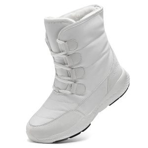 TUINANLE Women Boots Winter White Snow Boot Short Style Water resistance Upper Non slip Quality Plush