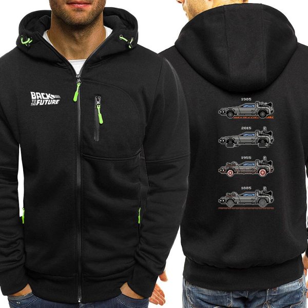 The Cars Bring You Back To The Future Prints Mens Long Sleeves Autumn Fleece Clothes Loose 1