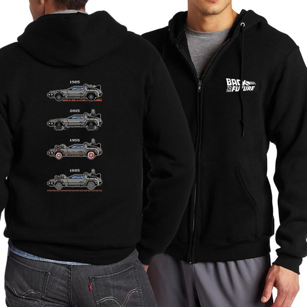 The Cars Bring You Back To The Future Prints Mens Long Sleeves Autumn Fleece Clothes Loose