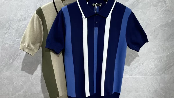 Top Grade 2024 New Fashion Brand Designer Lapel Knit Mens Polo Shirts Regular Fit Casual Short