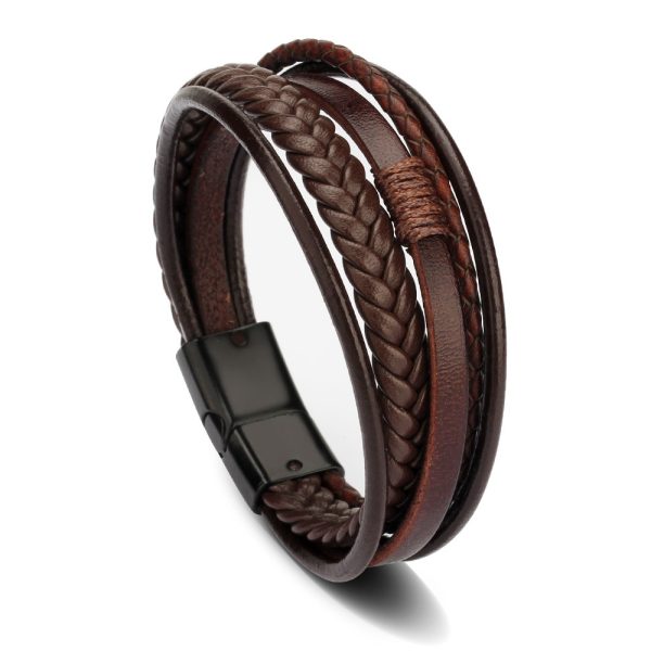 Trendy Leather Bracelets Men Stainless Steel Multilayer Braided Rope Bracelets For Male Female Bracelets Jewelry Pulsera 1