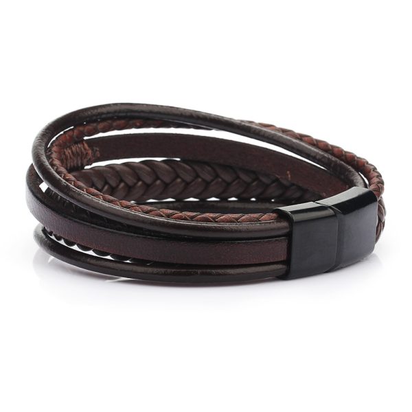 Trendy Leather Bracelets Men Stainless Steel Multilayer Braided Rope Bracelets For Male Female Bracelets Jewelry Pulsera 4