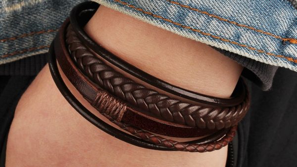 Trendy Leather Bracelets Men Stainless Steel Multilayer Braided Rope Bracelets For Male Female Bracelets Jewelry Pulsera