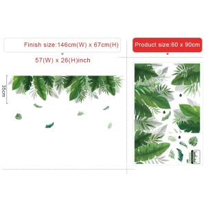 Tropical Plants Banana Leaf Wall Stickers for Living room Bedroom Background Wall Decor Vinyl Wall Decal