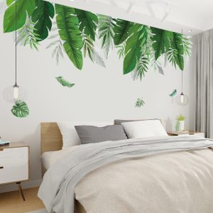 Tropical Plants Banana Leaf Wall Stickers for Living room Bedroom Background Wall Decor Vinyl Wall Decal