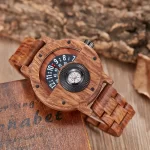 Turntable Compass Creative Wood Watch Men Dial Real