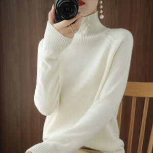 Turtleneck Pullover Fall winter 2021 Cashmere Sweater Women Pure Color Casual Long sleeved Loose Pullover Bottoming 4.jpg 640x640 4
