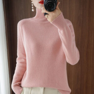 Turtleneck Pullover Fall winter 2021 Cashmere Sweater Women Pure Color Casual Long sleeved Loose Pullover Bottoming 5.jpg 640x640 5