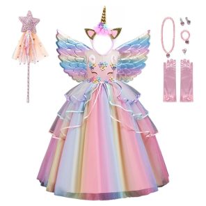 Unicorn Candy Christmas Dress Deluxe Girls Fancy Christening Glam Gownprom Kids Demon Queen Witch Cosplay Maleficent png x