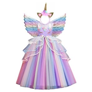 Unicorn Candy Christmas Dress Deluxe Girls Fancy Christening Glam Gownprom Kids Demon Queen Witch Cosplay Maleficent png x