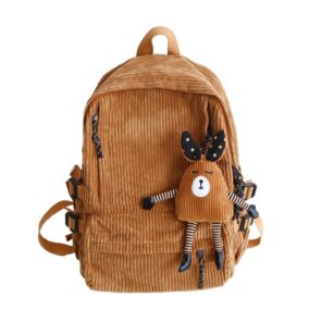 Vintage Corduroy Anti Theft Backpack Fashion Women Backpack Pure Color Cute School Bag for Teenage Girls 2.jpg 640x640 2