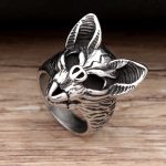 Vintage Men s Biker Bat Skull Ring Gothic