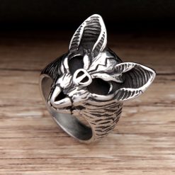 Vintage Men s Biker Bat Skull Ring Gothic Stainless Steel Rings for Women Animal Skeleton Hiphop