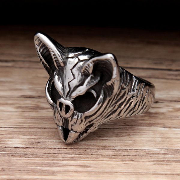 Vintage Men s Biker Bat Skull Ring Gothic Stainless Steel Rings for Women Animal Skeleton Hiphop