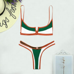 Vintage Retro Bikini Patchwork Swimsuit Thong Brazilian Sexy Swimwear Female 2021 New Summer Micro V bar 3.jpg 640x640 3