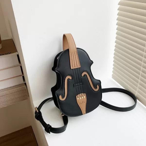 Violin Shape PU Leather Small Backpacks For Women Creative Violin Female Crossbody Bag Sewing Thread Ladies 1 jpg