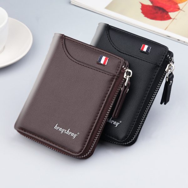 Wallet for Men Short Casual Carteras Business Foldable Wallets PU Leather Male Billetera Hombre Luxury Small 3