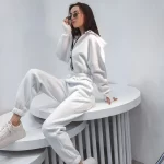 Winter Hoodie Jumpsuit Elegant Women Outfits High Waist