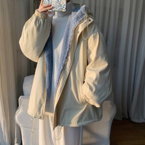 Winter Thick Lamb Fur Jacket Men Warm Fashion Hooded Coat Men Korean Loose Oversized Short Coat 2.jpg 640x640 2