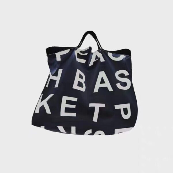 Women Bag Korean PEACH BASKETMARKRT Canvas Bucket Letter Fashion Soft Handbag High Capacity Luxury Bags Euro 5