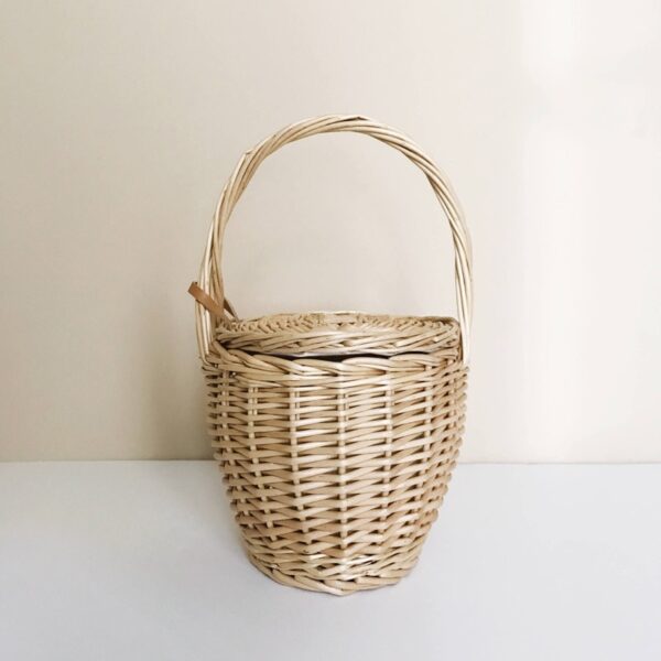 Women Beach Handbag Basket Straw Hand Bag Cover Fashion Summer New Wicker Small Retro Rattan Tote 4