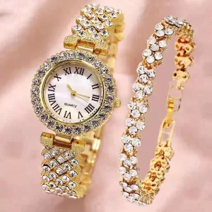 Women Bracelet Watches Steel Belt Love Steel Belt Rhinestone Quartz Wrist Watch Luxury Fashion Watch for