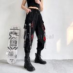 Women Cargo Pants Harem Pants Fashion Punk Pockets