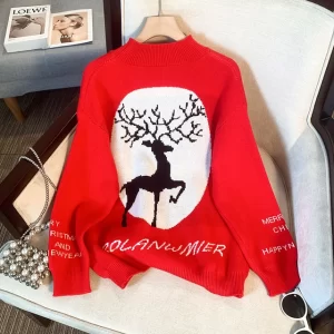 Women Christmas Knitted Sweater Loose Crewneck Soft Pullovers Sweater Autumn Winter Christmas Clothing Ladies Jumper Tops.jpg 640x640 1