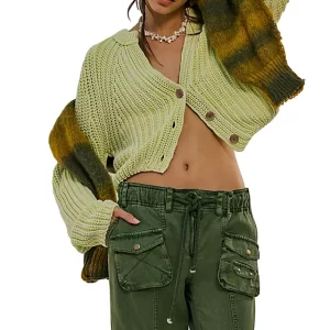 Women Long Sleeve V Neck Button Down Cropped Sweater Casual Loose Ribbed Knit Cardigan Fall Chunky.jpg 640x640