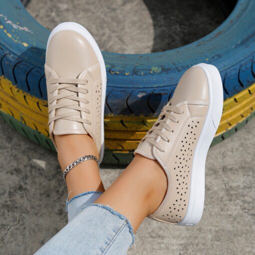 Women Shoes 2024 Comfort Breathable White Shoes Non Slip Lace Up Sneakers Women Fashion Mesh Casual 1