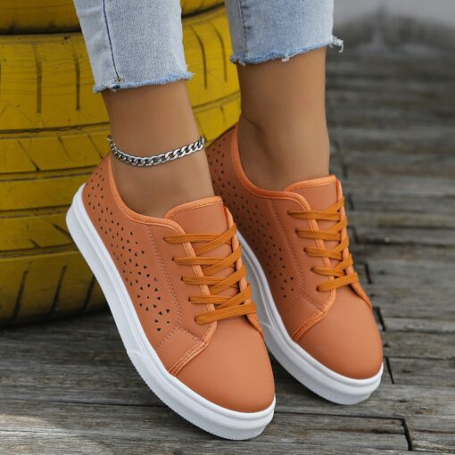 Women Shoes 2024 Comfort Breathable White Shoes Non Slip Lace Up Sneakers Women Fashion Mesh Casual 5