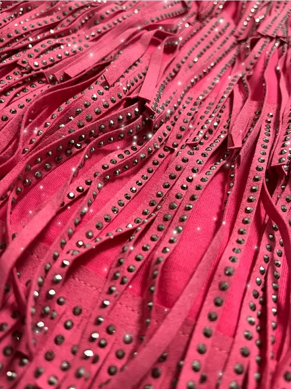 Women Skirt Fashion 2022 New Autumn High Waist Belt Multi Layer Short Heavy Drilling Rhinestones Fringed 4 jpg