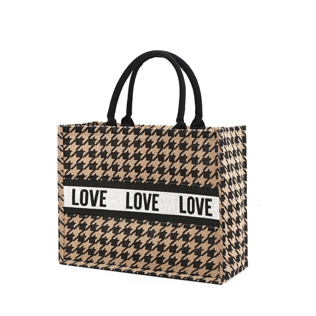 Women Summer Luxury Jute Handbags for Beach Vintage Swallow Gird Printing Shoulder Bags Daily Use Female.jpg 640x640