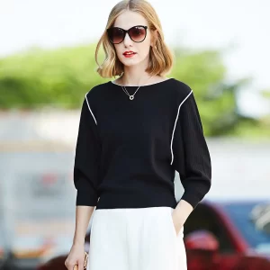 Women Sweater Long Batwing Sleeve Top Knitted Pullover Fashion Woman Winter Basic Female Clothing Soild s 5