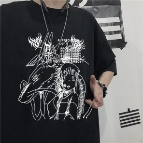 Women T shirt Harajuku YK Top Oversized T Shirt Retro Korean Style Black Demon Punk Gothic jpg x